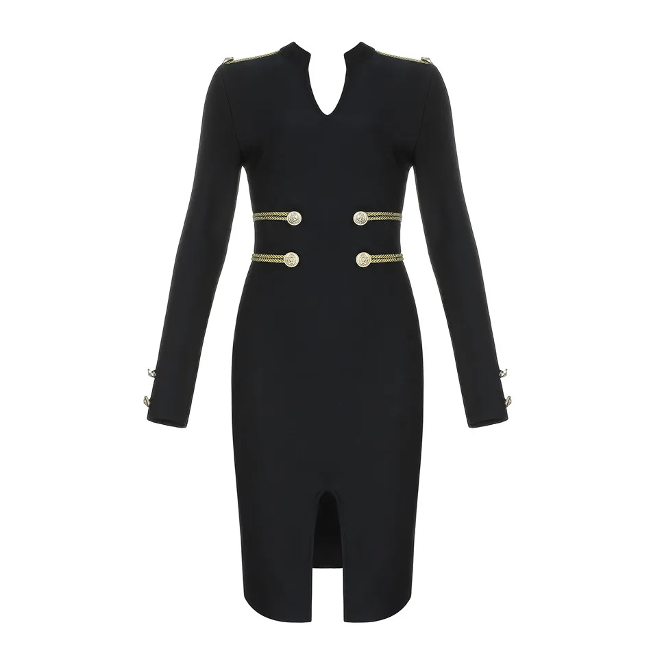 Fashion-Epaulette-Womens-Solid-Button-Decorate-Bodycon-Dress-Casual-Streetwear-Knee-Length-Women-Front-Split-Dresses (1)