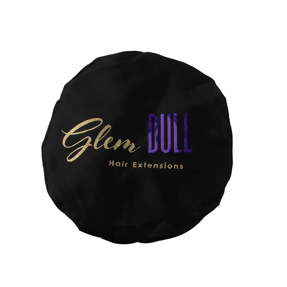 

Customized Logo Satin bonnets 2 Layer Women hair extension protect Bonnet/Headband scarf Caring Extention Wig Hairs Sleep Caps
