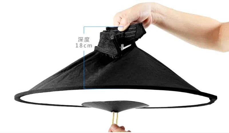 Universal 44cm fácil-fold redondo flash softbox speedlight
