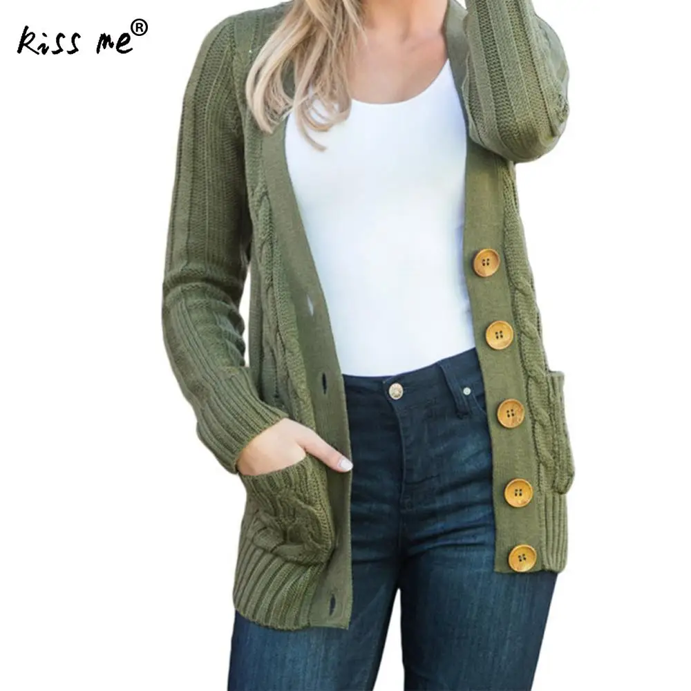 Buy Fashion Green Slim Women Cardigan Sweater Mid Long