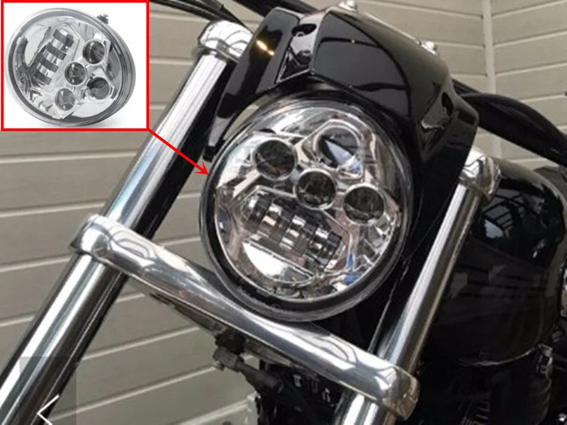 Chrome High Low LED Headlight Daymaker Replace for Harley V ROD VRSC VRSCA VRSCX