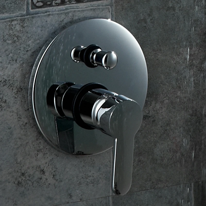 Faucet Valve Thermostatic Mixing Valve Single Handle Round Shape Solid Brass Wall Mount Shower Mixer BR-9112