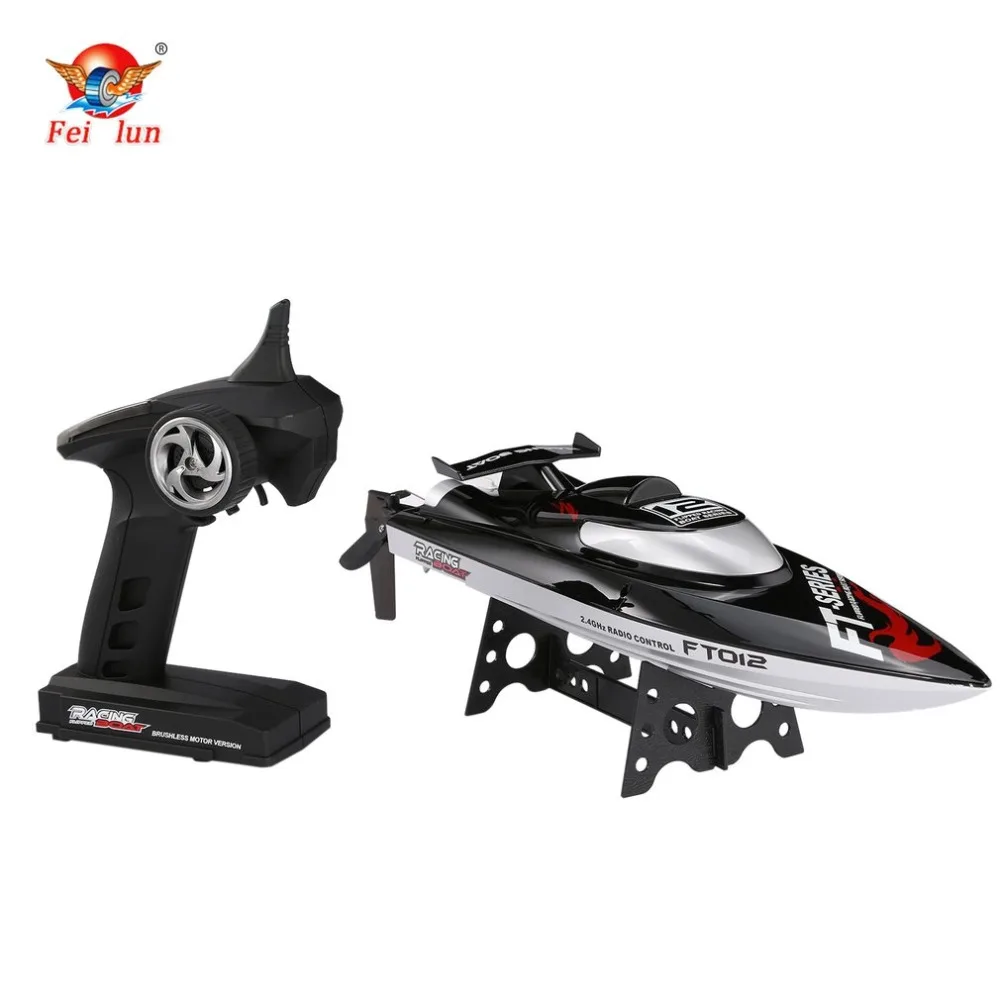 WHER Remote Control Aircraft Feilun FT012 2.4G RC Boat 45km/h High Speed Racing Boat Speedboat Ship with Brushless Motor Water Cooling System Flipped RTR 