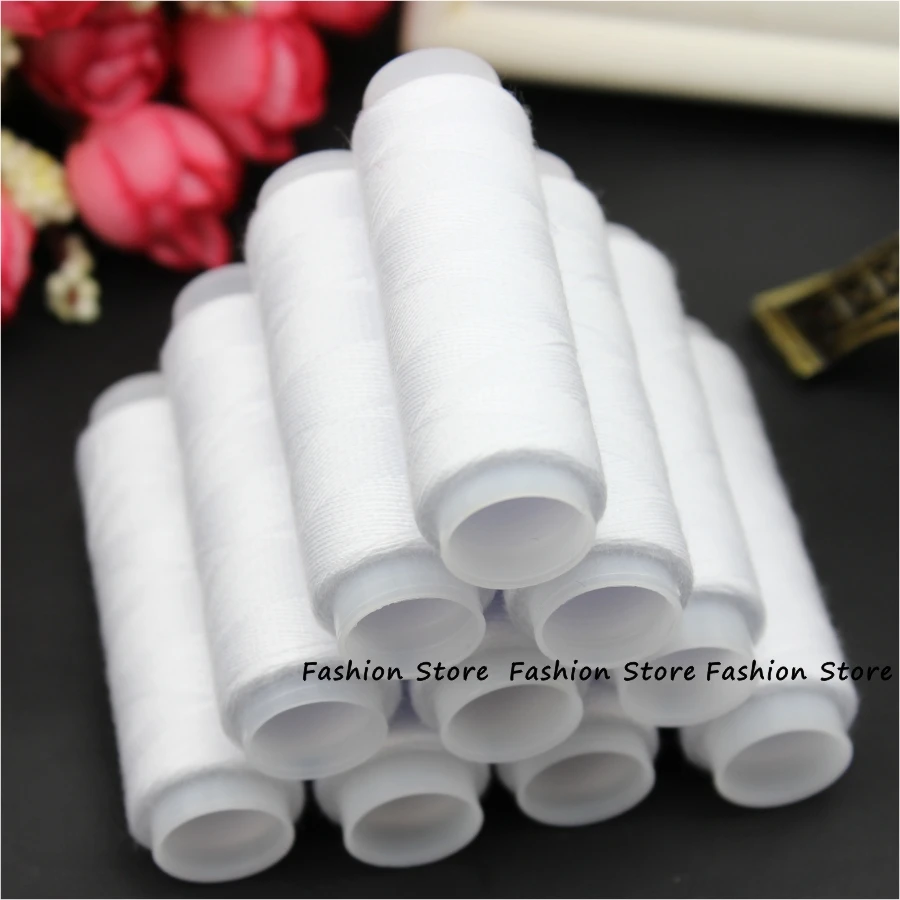 

10 roll/lot, 160 yard/roll, White Color Sewing Thread Spolyester,Thread Strong And Durable Sewing Threads For Hand Machines