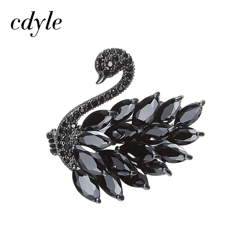 Schmucksets & Mehr Cdyle Kristalle Klassische Broschen Frauen Elegante Österreichischen Strass Mode Schmuck Schwan Form Schwarz Neue Schmuck Weihnachten Geschenk SpäTester Style-Online-Verkauf Von 2019 50% Schmuck & Zubehör