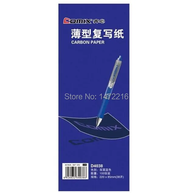 

Comix D4038 copy carbon paper duplicating paper 100sheets size 85*220mm ,color : blue free shipping