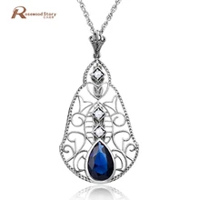 Бабочка натуральный ювелирное изделие из Красного камня Голубой фианит колье ожерелье для женщин серебро 925 пробы Винтажный стиль