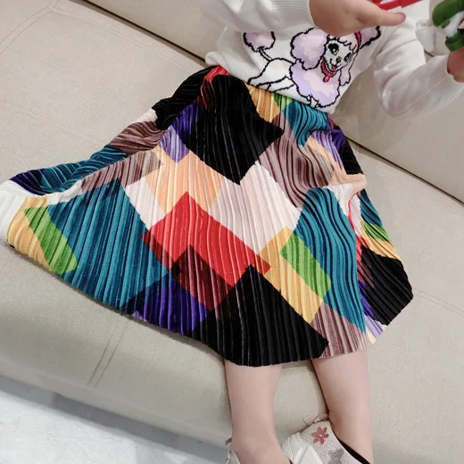 

2019 New Spring Item Girl Colorful Half Dress Fashion Design