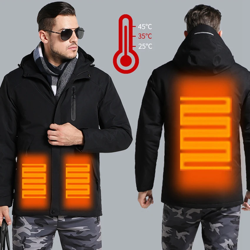 Winter USB Infrared Heating Cotton Men font b Women b font font b Jacket b font