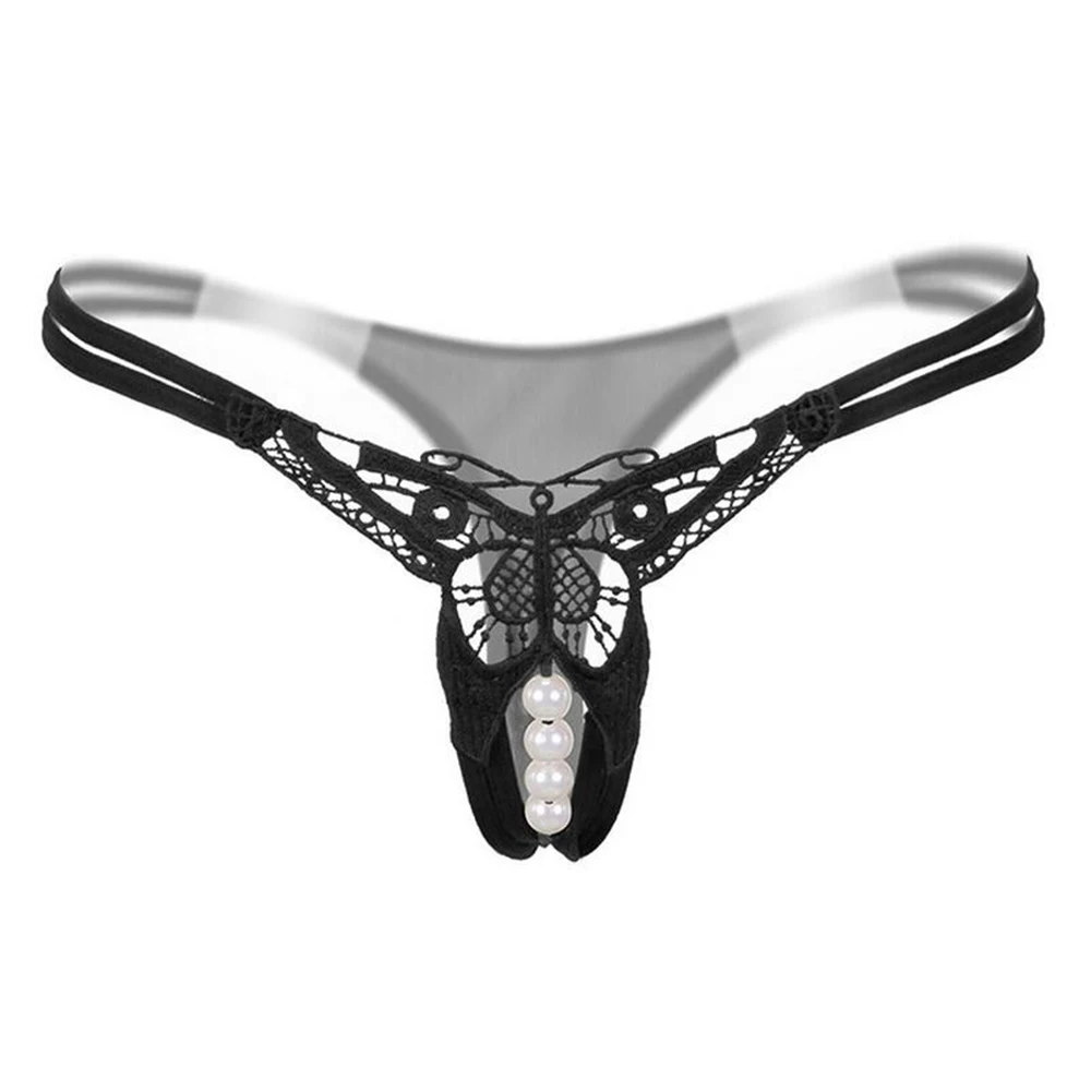 Personality Women's Underwear Opening Crotch Sexy Panties Transparent G-string Thong Female Lace Lingerie Low-waist Briefs Women