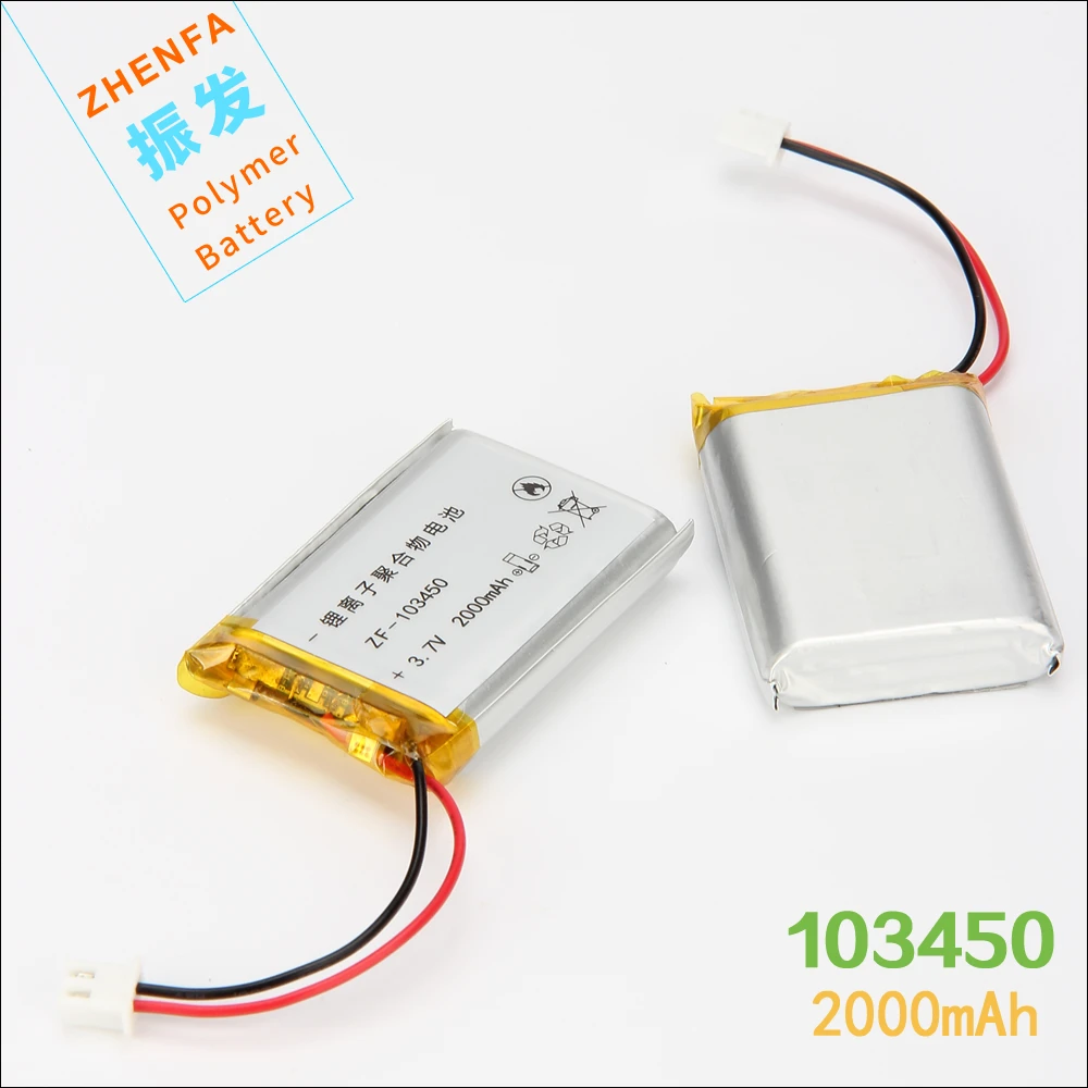 3 7 V 2000mAh 103450 литий полимерный аккумулятор для GPS PSP Power Bank динамики планшета или ПК