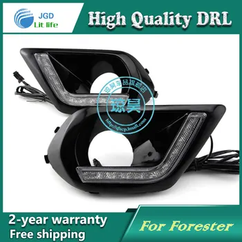 

Free shipping !12V 6000k LED DRL Daytime running light case for Forester 2013 2014 fog lamp frame Fog light Car styling