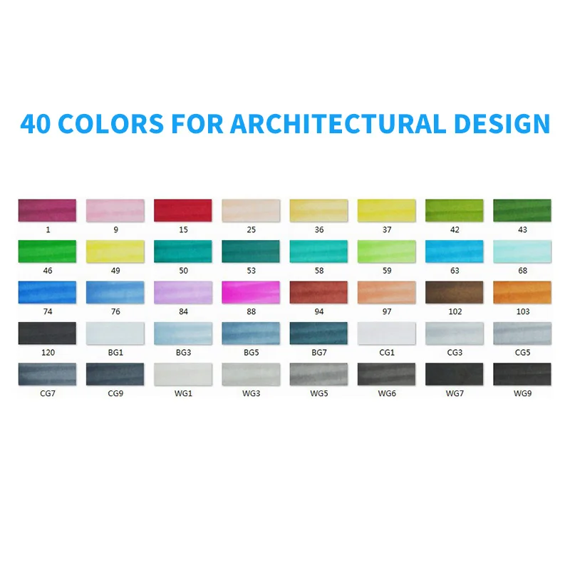 STA 30/40/60/80 Цвета маркер для рисования на спиртовой основе Маркеры Набор ручек для рисования комиксов двойной светодиодный Эскиз Маркер ручки для дизайна расходные материалы - Цвет: 40 Architectural Set