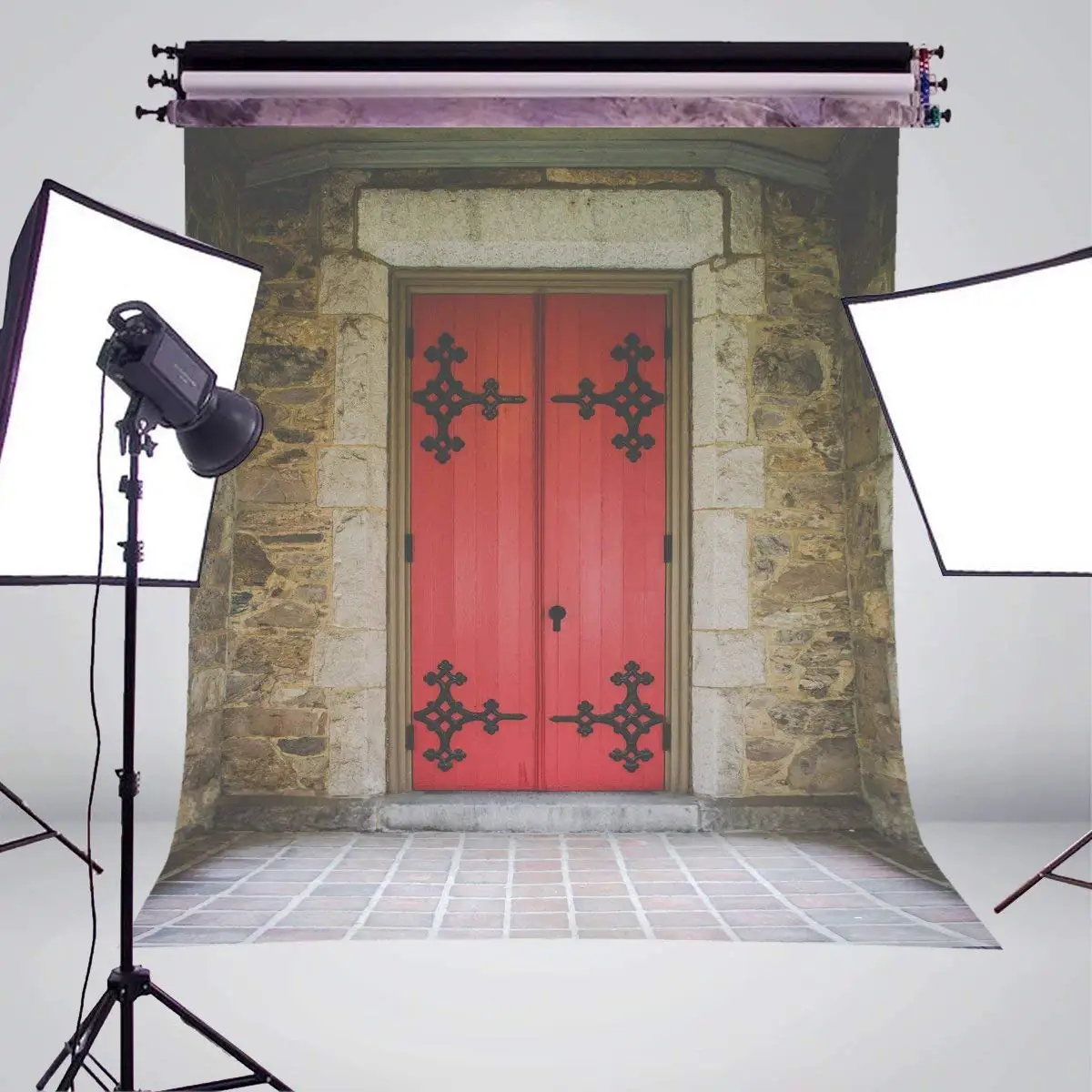5x7ft старинный замок фон для фотосъемки красная дверь Свадьба Ретро фото студия