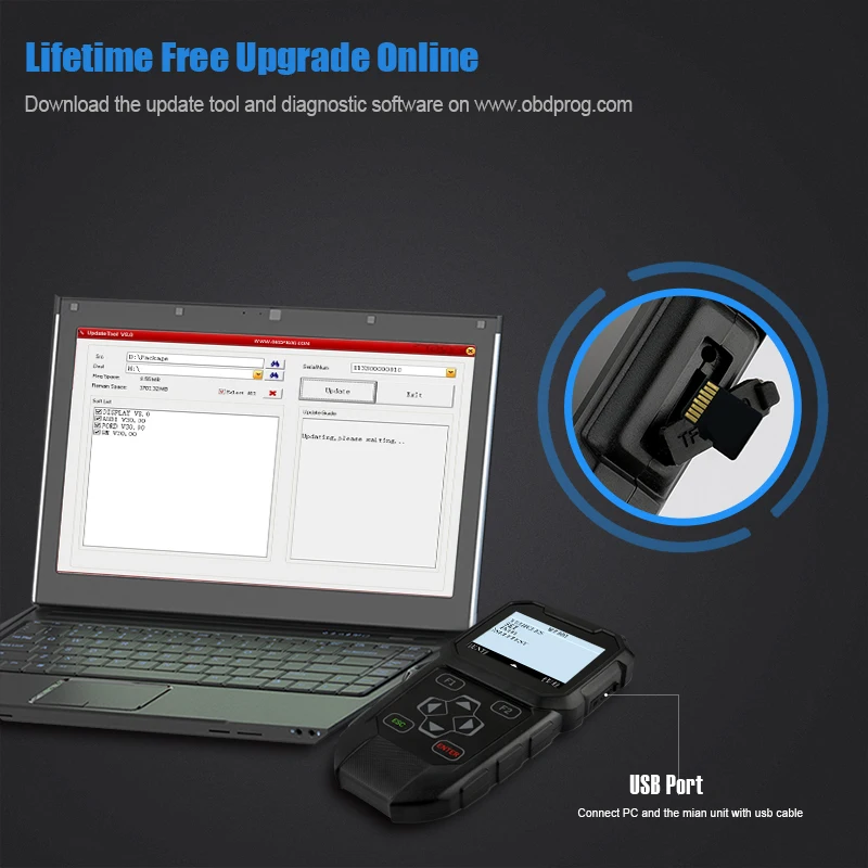 OBDPROG MT401 коррекция пробега инструмент коррекции одометра и OBD считыватель кода