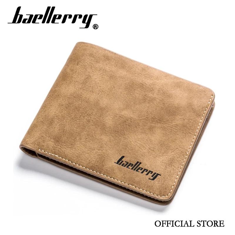 

men wallet official original nubuck pu leather men short design credit card holder retro style wallet