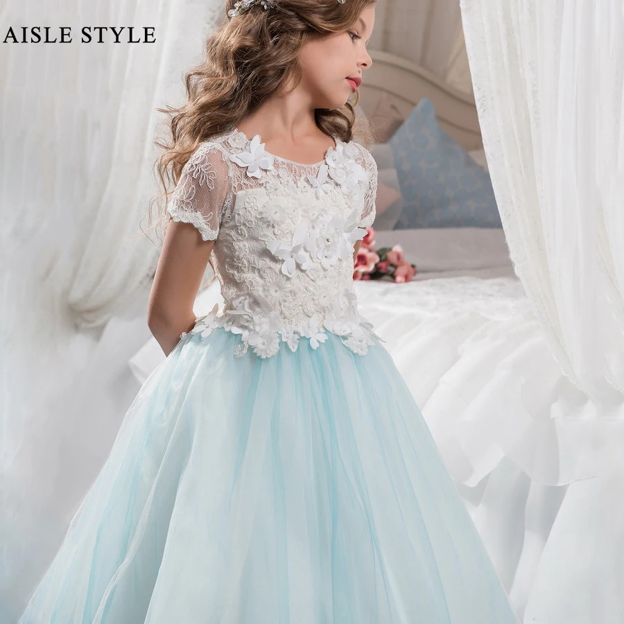 flower girl dresses ice blue