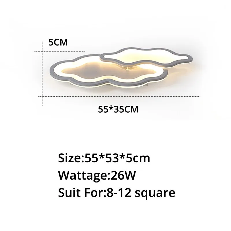 Серые светодиодные люстры, Светильники для детской комнаты, спальни, новые акриловые Лунные звезды, железный корпус, современная лампа с дистанционным управлением, осветительная арматура - Цвет абажура: cloud 55cm grey