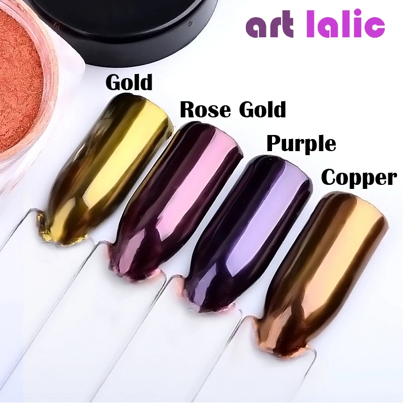 2g Box Nail Glitter Rose Gold Purple Mirror Chrome Powder Dust 2g Box Nail Glitter Rose Gold Purple Mirror Chrome Powder Dust Shiny Magic Effect Nails Art Pigment Diy Decorations In From Beauty
