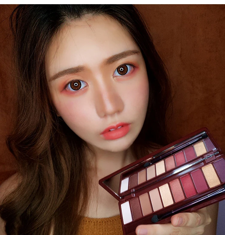 HOLD LIVE 10 Colors Matte Shimmer Eyeshadow Palette Maple Song Love Pigment Glitter Red Eye Shadow Pallete Nude Cosmetics Makeup (4)