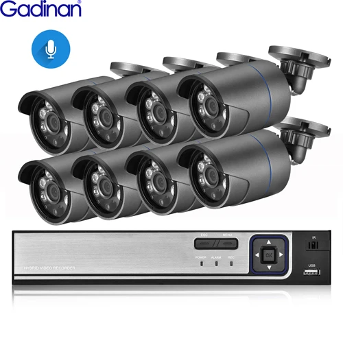 Gadinan 8CH 4MP HDMI POE NVR комплект CCTV система безопасности 4MP ИК наружная аудио запись ip-камера P2P комплект видеонаблюдения 2 ТБ HDD - Цвет: 8CH NVR and 8 Camera