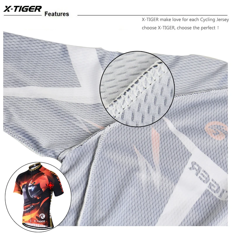 X-Tiger Pro, комплект для велоспорта, дышащий, для гонок, Джерси, Майо, Ropa Ciclismo, быстросохнущая, короткий рукав, Мужская одежда для велоспорта