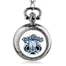 Steampunk Hollow Carribean Pirate Skull Head Horror Quartz Pocket Watch with Chain for Girls and Women