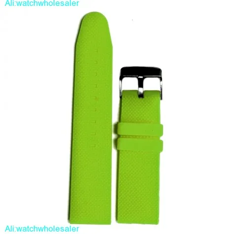 22mm Neon Green Silicone Jelly Rubber Ladies Men Watch Band Straps WB1062G22JB