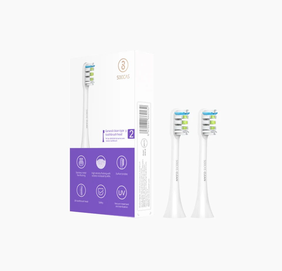 2 шт. YOUPIN SOOCAS X1 Съемные насадки для зубной щетки для SOOCAS X1 электрическая зубная щетка белая