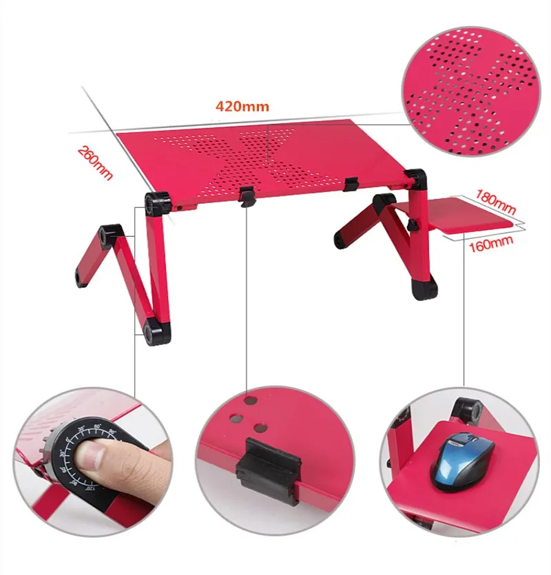 مكتب للحاسوب شخصي Aluminim سبيكة حامل دفاتر الملاحظات طوي ل ماك بوك برو/الهواء/باد/فون/المحمول/اللوحي/PC /الهاتف الذكي مع لوحة الماوس