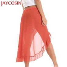 JAYCOSIN Для женщин оборками Chiffion Бикини Cover Up Пляж Солнцезащитный Крем бинты купальники юбка юбки Для женщин s дропшиппинг 18 июля