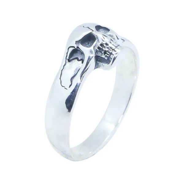 

100% Real 925 Stering Silver Ghost Skull Ring Top Quality Fashion Ladies Mini Punk Skull Ring
