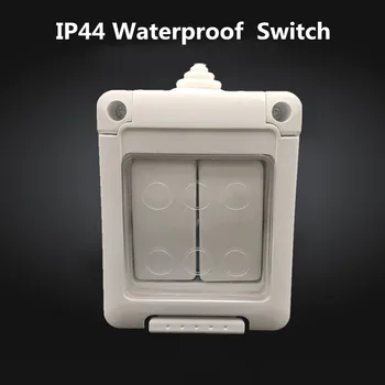 

2019 CE Certification IP44 Level Waterproof Dust-proof Outdoor External Wall Switch 2 Gang On / Off Light Switch