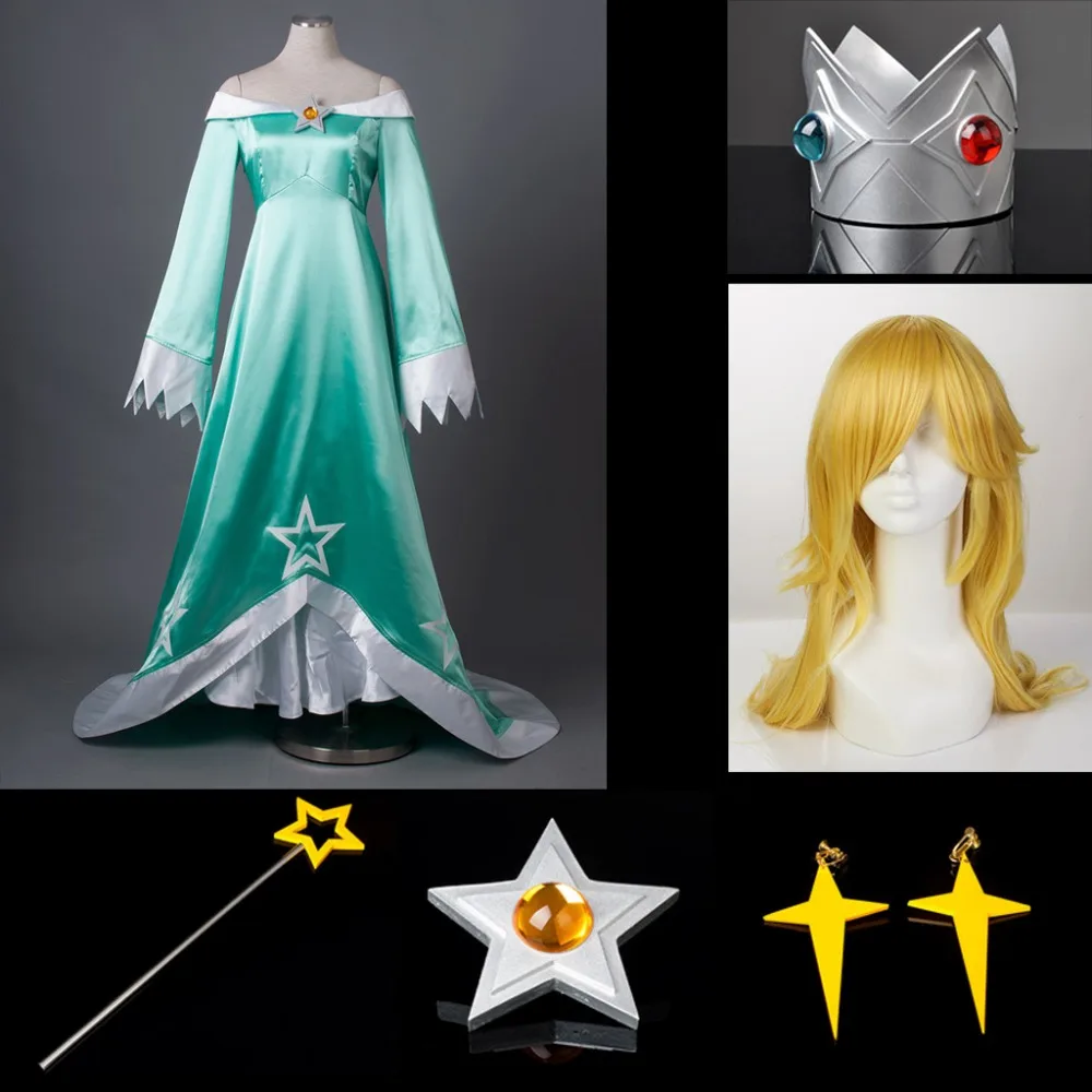 Лучший Супер Марио Galaxy wii U Rosalina & Luma Косплей Набор костюм и оружие парик mp003136|cosplay