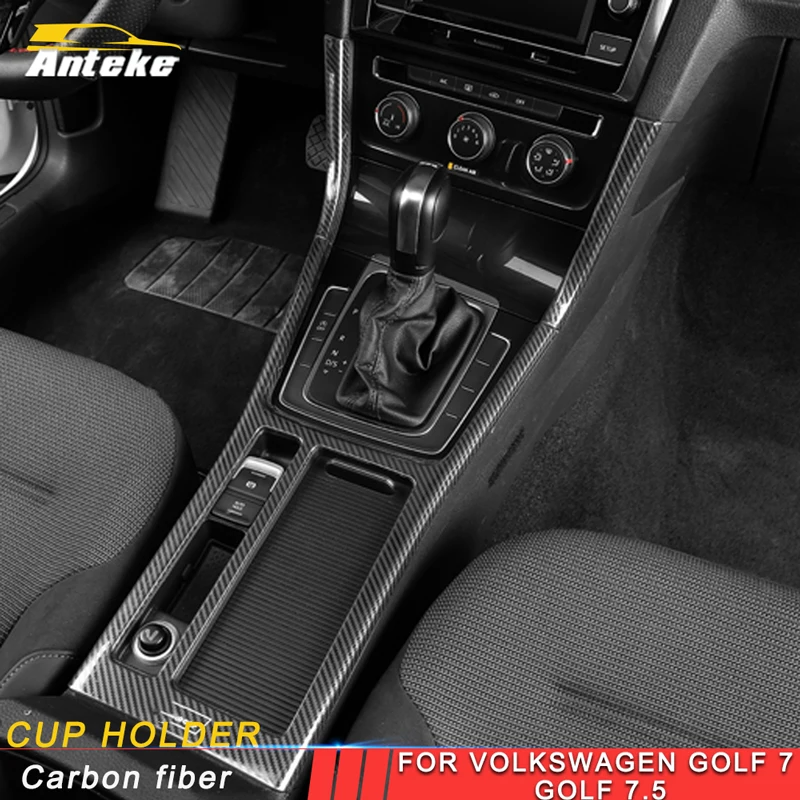 

ANTEKE For Volkswagen Golf 7 Golf 7.5 Car Styling Gear Shift Cup Holder Panel Cover Trim Frame Sticker Interior Accessories
