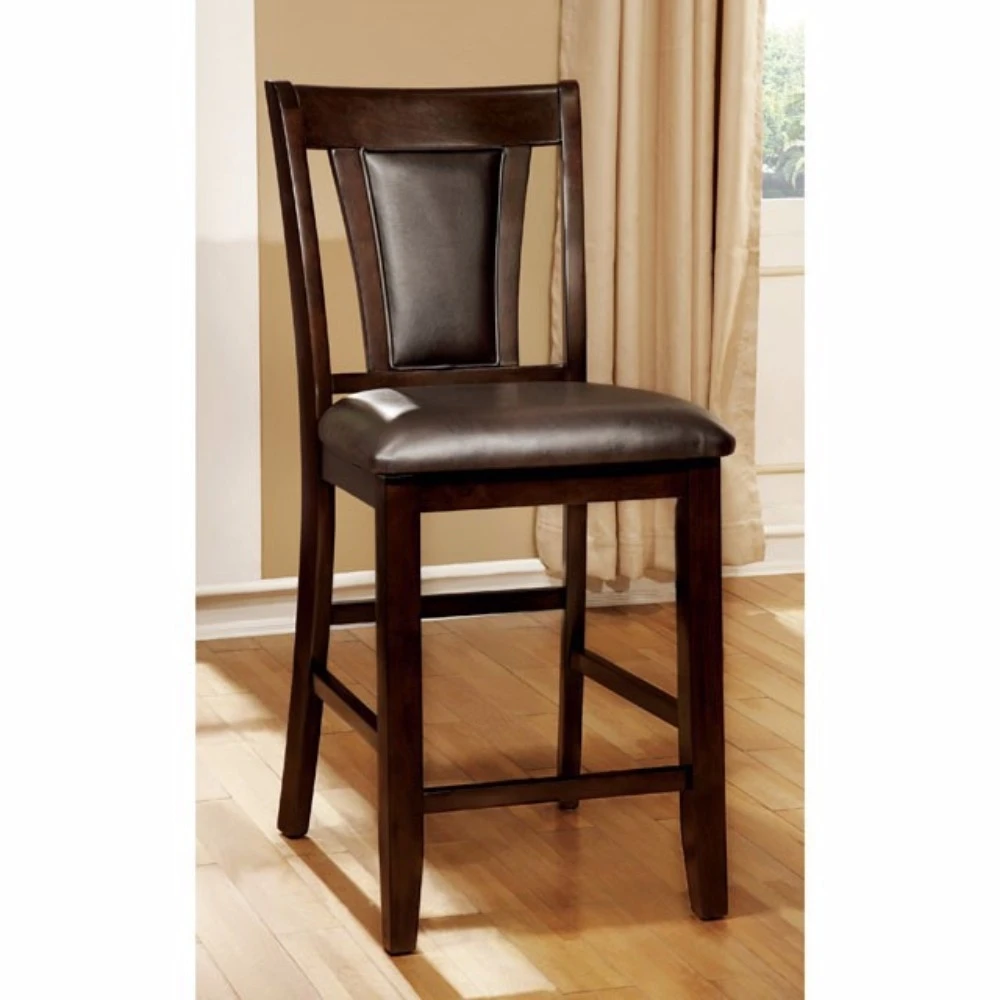 Brent II Contemporary Counter Height Chair, Cherry Brown, Set of 2 (1)