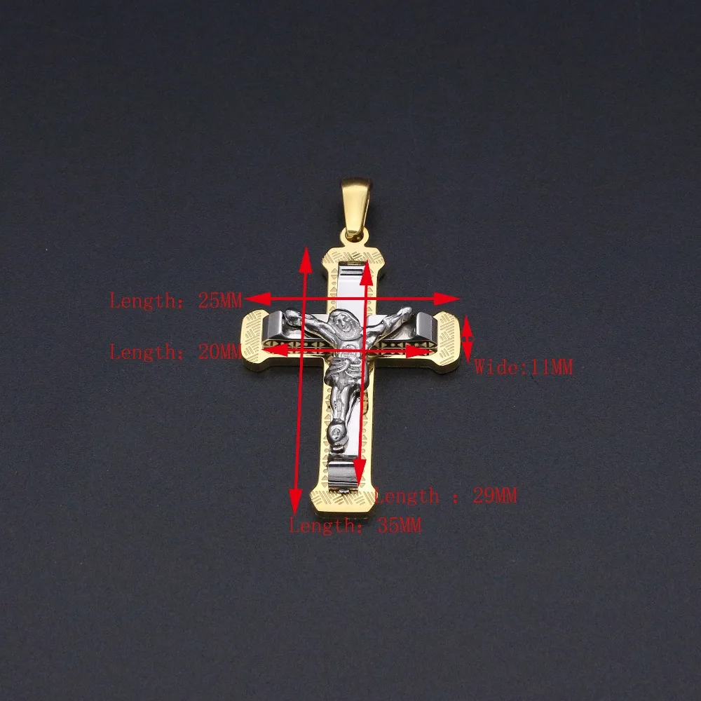 Высокое качество Wo мужчин s крест ожерелье золото/серебро Цвет подвеска с Иисусом из нержавеющей стали 60 см ожерелье с крестом для мужчин ювелирные изделия