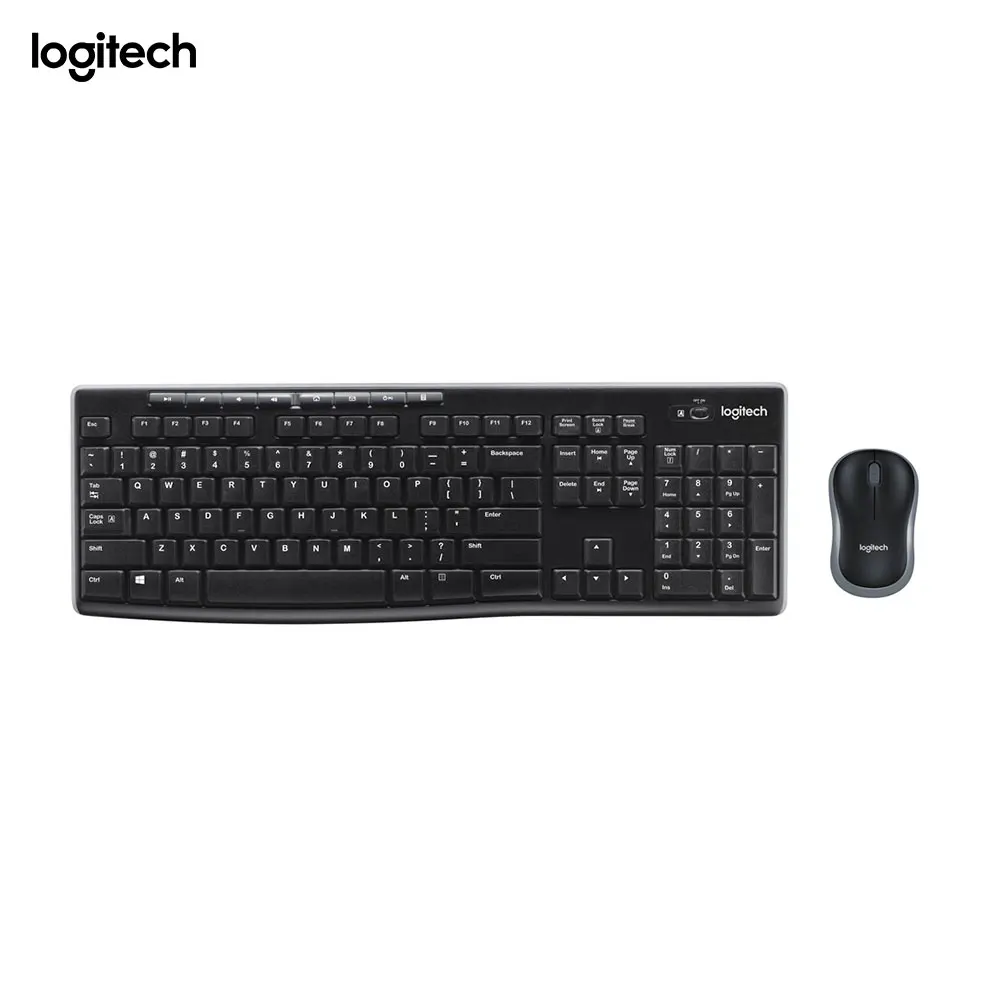 

Logitech LGT-MK270-US, Standard, Wireless, RF Wireless, QWERTY, Black, Mouse included