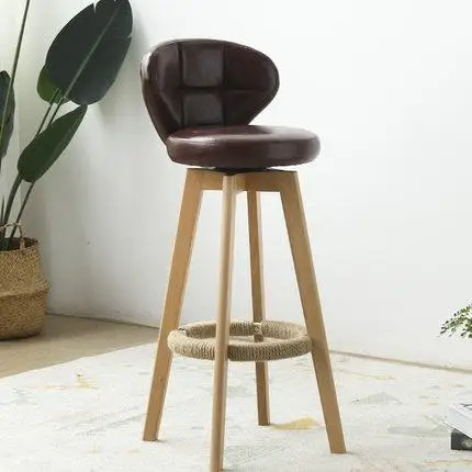 Деревянный барный стул ретро цветной шпагат табурет поворотный стул передний Стул высокий стул табуре де Бар Современный минималистичный металлический - Цвет: style16