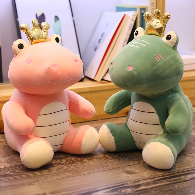 1pc 25/40/50cm Cute Dinosaur with Crown Plush Toys Hobbies Cartoon Animal Stuffed Toy Doll for Children Boys Baby Birthday Gift