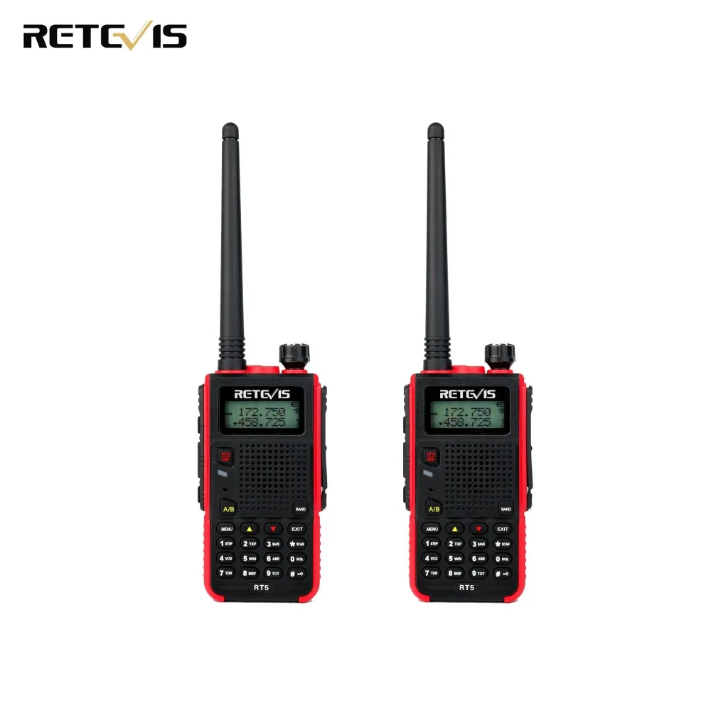 

2X Retevis RT5 Walkie Talkie Transceiver 1800mAh 128CH Dual Band UHF VHF136-174/400-520MHz Portable Two Way Radio A9108A