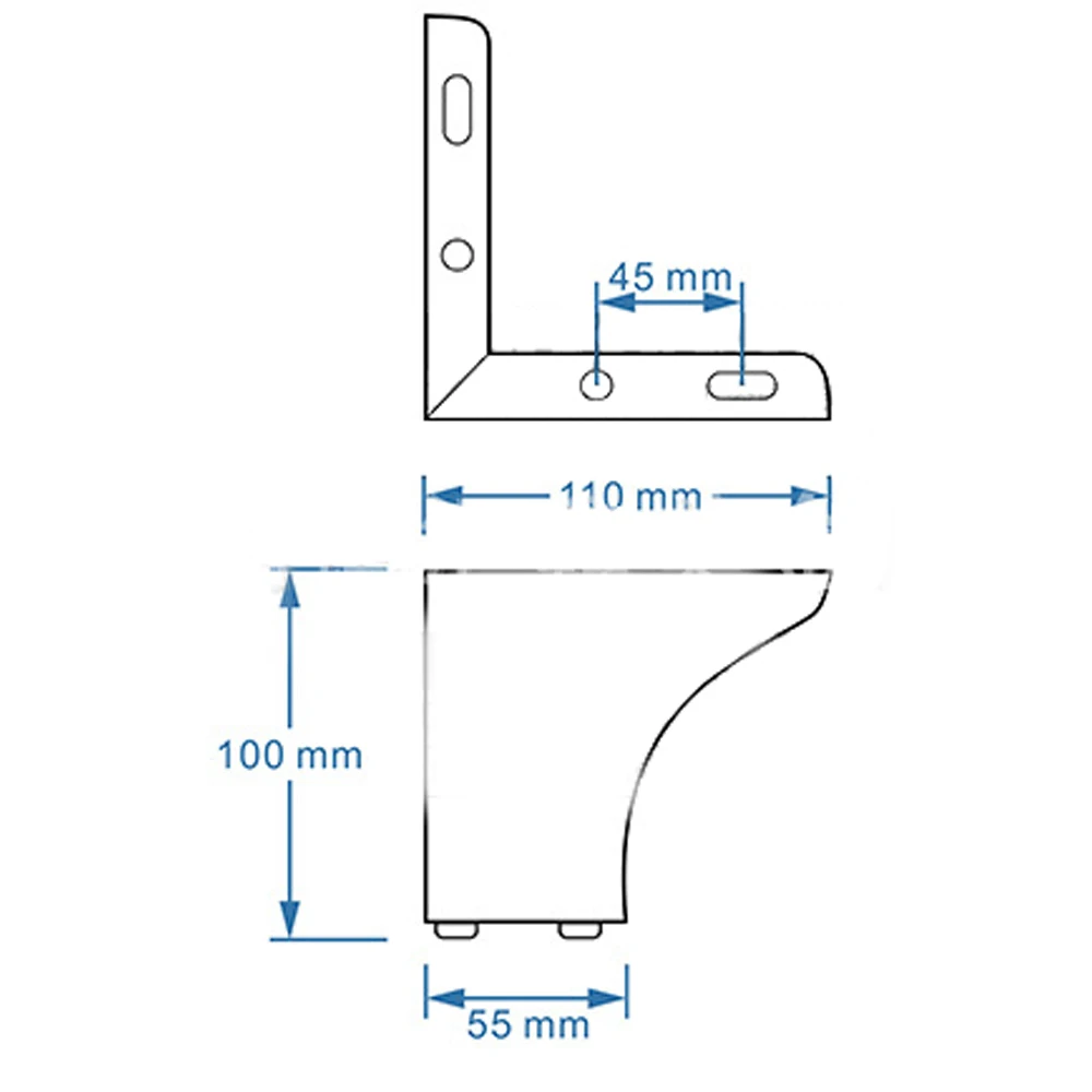 Упаковка из 4 шт.) Хромированная Мебель подставка ножки железная отделка шкаф стол диван кровать ноги H = 100 мм