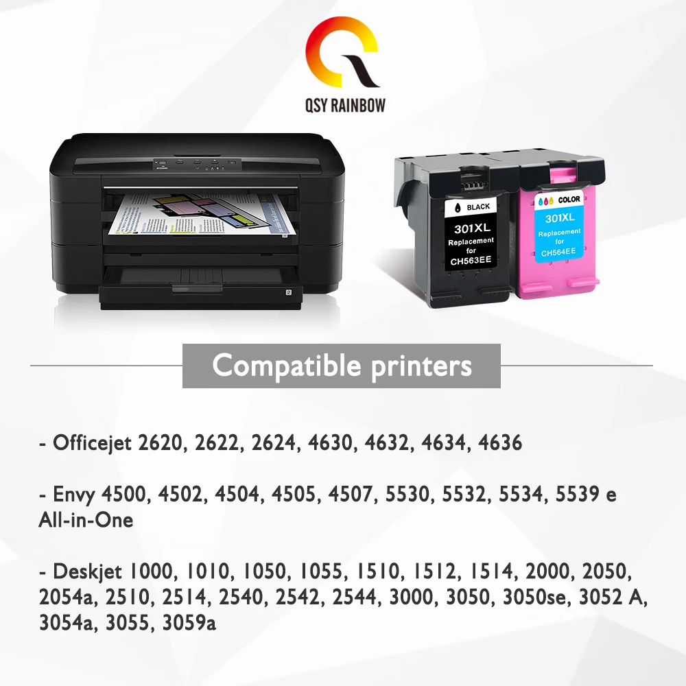 QSYRAINBOW совместимый картридж с чернилами Замена для HP 301xl Deskjet D1000 1050 2000 2050 2510 3000 3050A