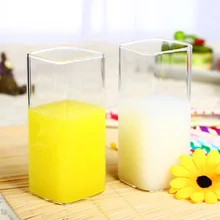 400 мл квадратная прозрачная стеклянная чашка для молока 2 упаковки сока чашка домашнее утолщение не лопается