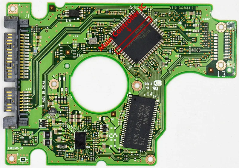 HDD PCB JINREY/логическая плата/220 0A28613 01, 110 0A28613 01/IC: 0A50489/0A52026/HTS541680J9SA00, HTS541612J9SA00