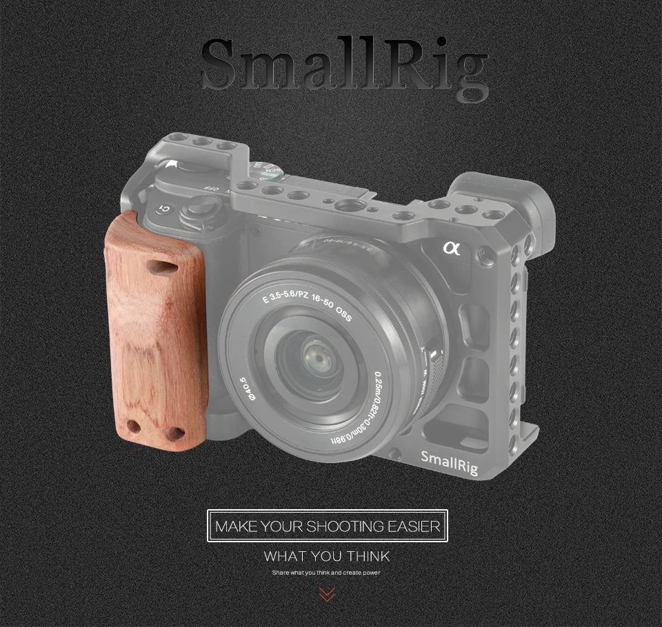 SmallRig деревянная рукоятка для sony A6400 клетка APS2318