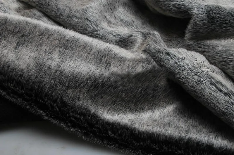 170x50cm1pc хорошая ткань из искусственного меха кролика серый искусственный мех
