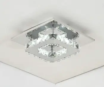 

AC85V-265V square Modern simple bedroom warm white 12W LED Ceiling Lamp living room aisle Ceiling Light creative crystal lamps