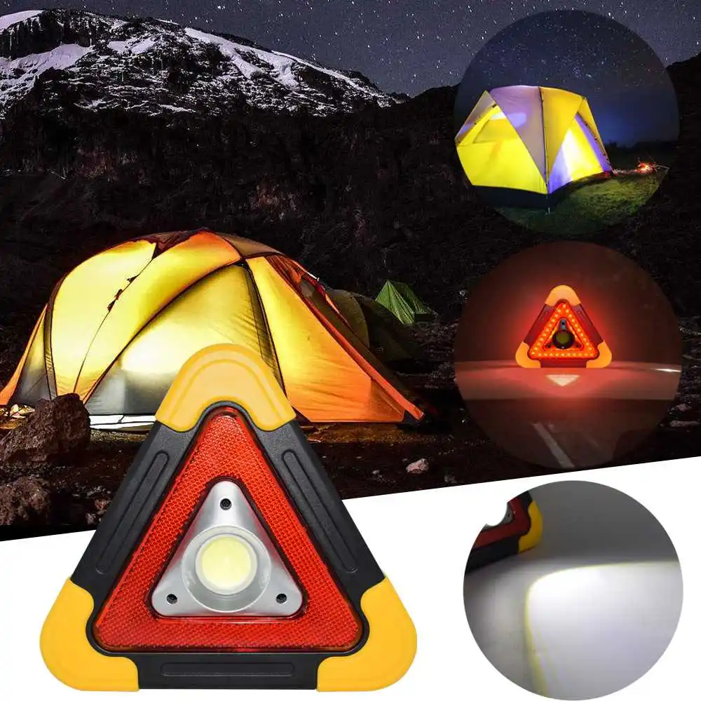 

Solar Camping Light Portable Lantern COB LED Work Light Multi-function Triangle Warning Traffic Lamp Camping Searchlight NEW