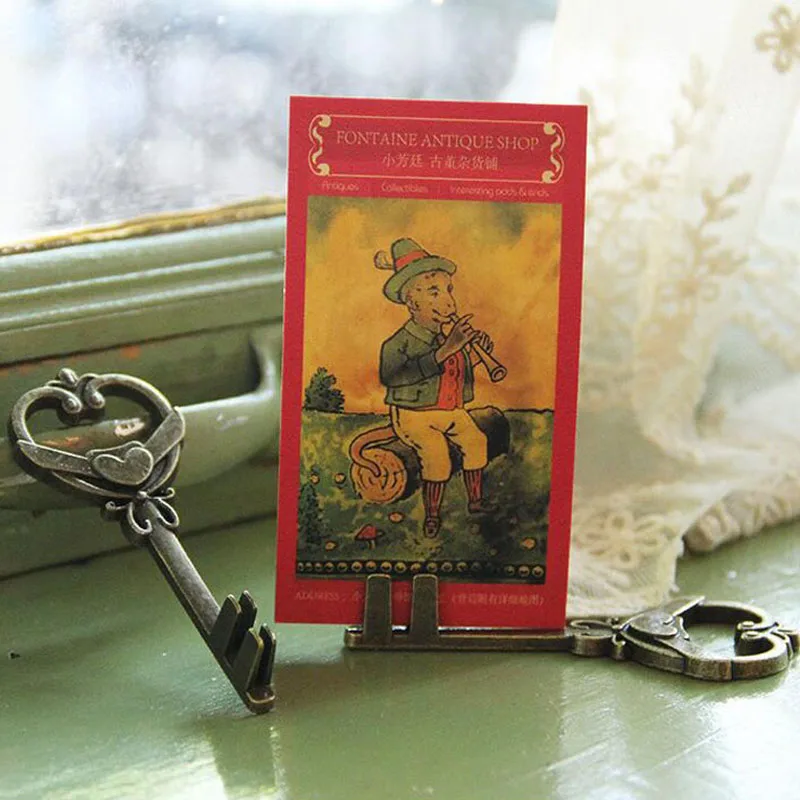 200pcslot antique bronze skeleton key place card holder